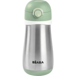 BEABA® Strohhalmbecher Aus Edelstahl 350ml - Salbeigrün