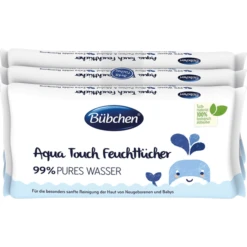 Bübchen Feuchttücher Aqua Touch Multipack 144 Tücher (3 X 48 Stk)