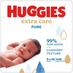 Huggies Baby Feuchttücher Pure Extra Care 448 Tücher (8 X 56 Stk)