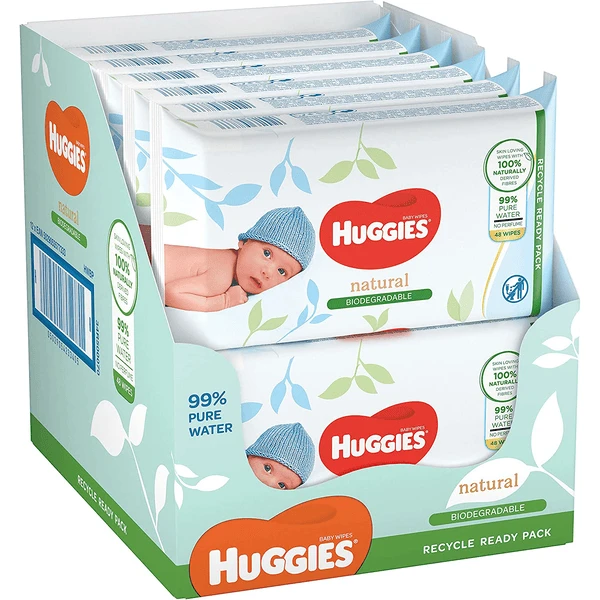 Huggies Feuchttücher Natural Biodegradable Sensitive 12 X 48 Babytücher, Großpackung 3 Huggies Feuchttücher Natural Biodegradable Sensitive 12 X 48 Babytücher, Großpackung