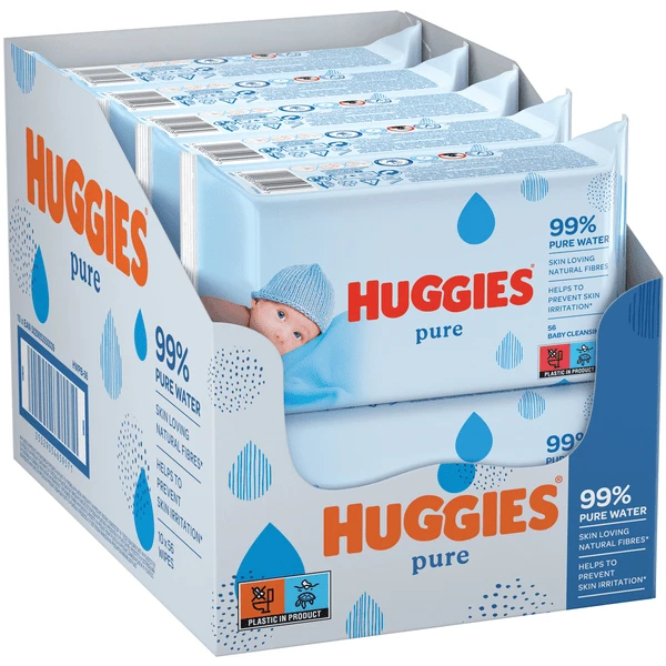 Huggies Pure Sensitive Baby-Feuchttücher 560 Tücher (10 X 56 Stk) 3 Huggies Pure Sensitive Baby-Feuchttücher 560 Tücher (10 X 56 Stk)