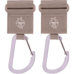 LÄSSIG Kinderwagenhaken 2er Set Karabiner Beige