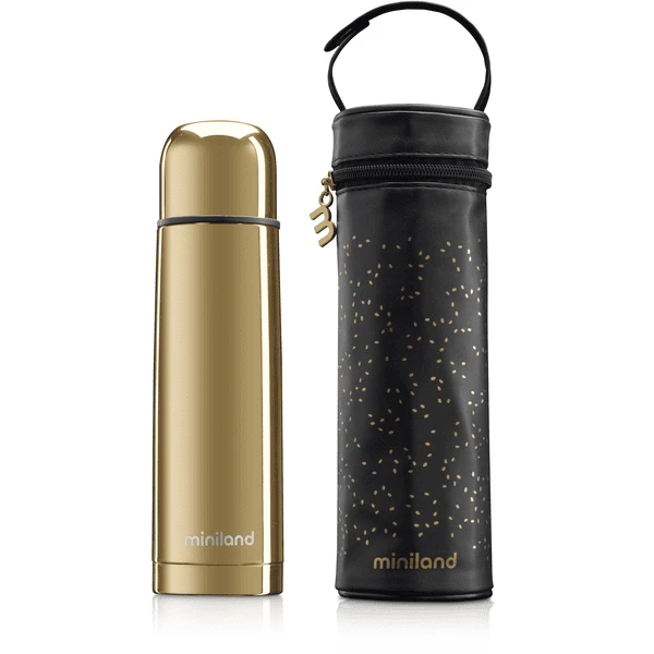 Miniland Deluxe Thermos Thermosflasche Mit Isoliertasche Gold 500ml 3 Miniland Deluxe Thermos Thermosflasche Mit Isoliertasche Gold 500ml