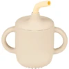 Nattou Silicon Becher Mit Strohhalm Sandfarbe / Vanille -Kinderperipheriegeräte nattou silicon becher mit strohhalm sandfarbe vanille a391008