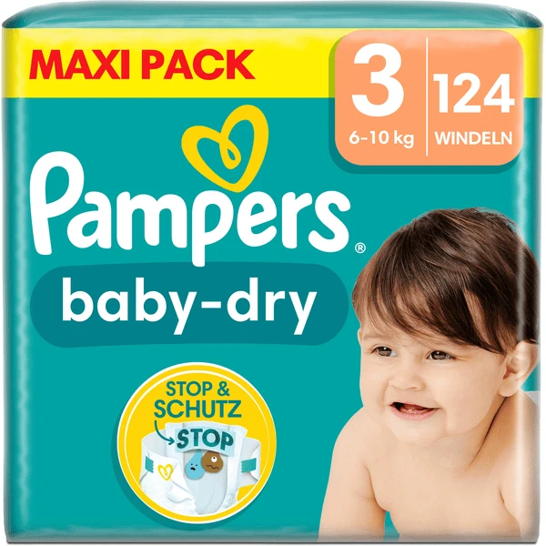 Pampers® Pampers Baby-Dry Windeln, Gr. 3, 6-10kg, Maxi Pack (1 X 124 Windeln) 3 Pampers® Pampers Baby-Dry Windeln, Gr. 3, 6-10kg, Maxi Pack (1 X 124 Windeln)
