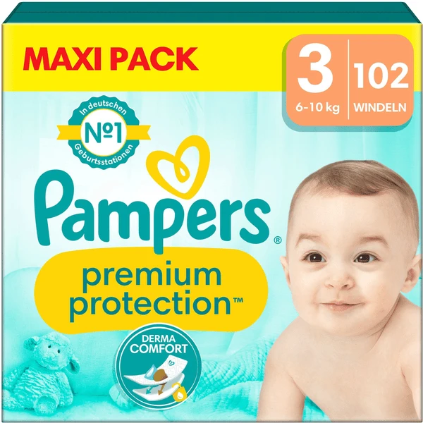 Pampers® Pampers Premium Protection, Gr. 3 Midi, 6-10kg, Maxi Pack (1x 102 Windeln) 3 Pampers® Pampers Premium Protection, Gr. 3 Midi, 6-10kg, Maxi Pack (1x 102 Windeln)