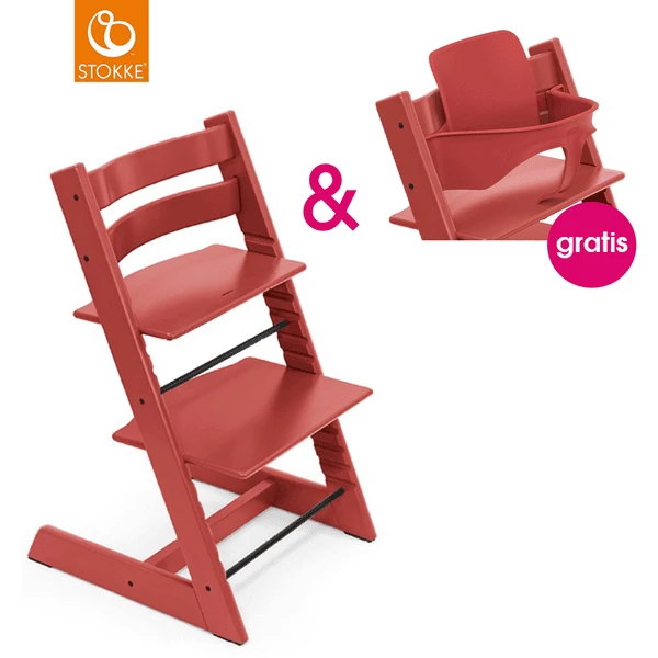 STOKKE® Tripp Trapp® Hochstuhl Buche Warm Red + Gratis Baby Set Warm Red 2 STOKKE® Tripp Trapp® Hochstuhl Buche Warm Red + Gratis Baby Set Warm Red